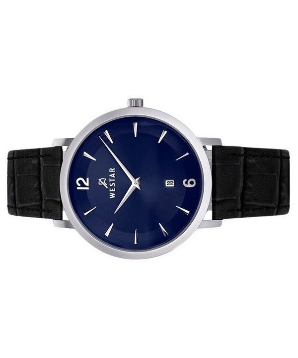 Westar Profile Leather Strap Blue Dial Quartz 50219STN104 Mens Watch image 2