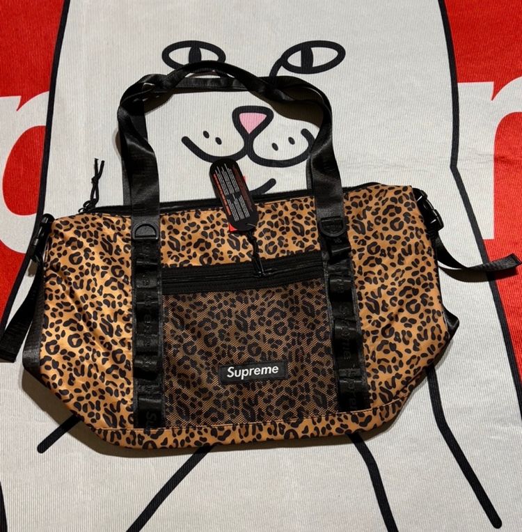 Supreme Leopard Print Duffle Bag