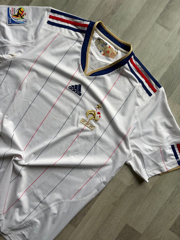 Adidas White Football Jersey With France Emblem