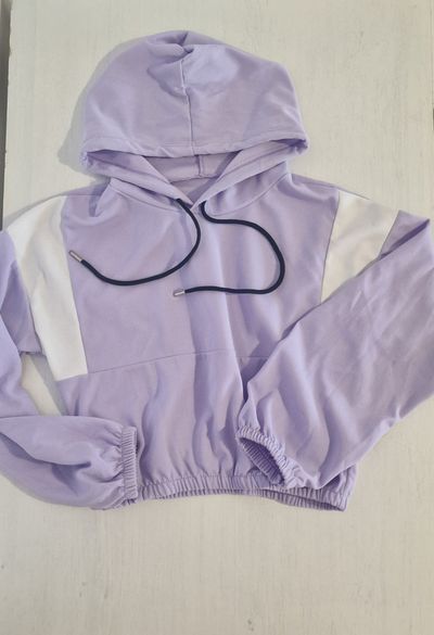 Lavender Hoodie With White Accents