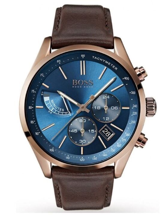 Hugo Boss HB1513604 Gold Brown Leather Wristwatch for Men