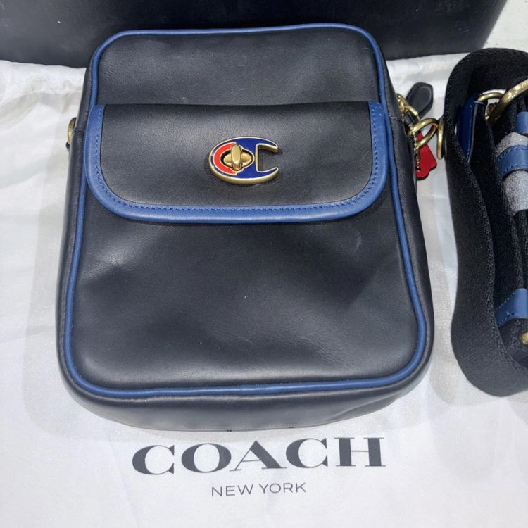 Coach x Champion Crossbody Bag £459 Blue Cross Body Leather Bag BNWT imagen 2