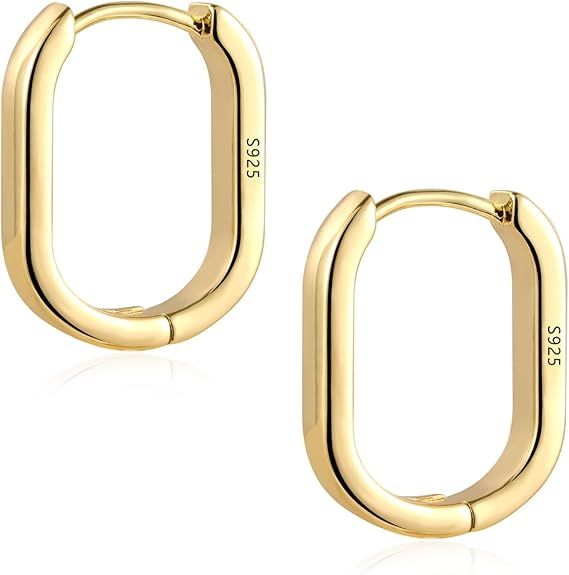 Gold Rectangular Hoop Earrings