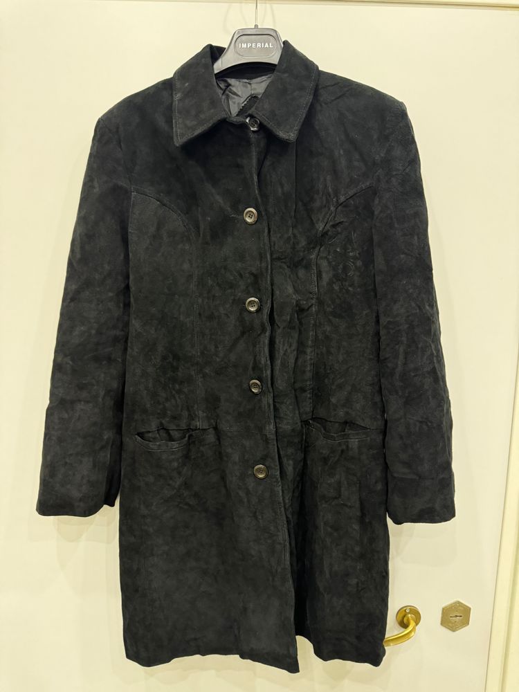 black suede coat