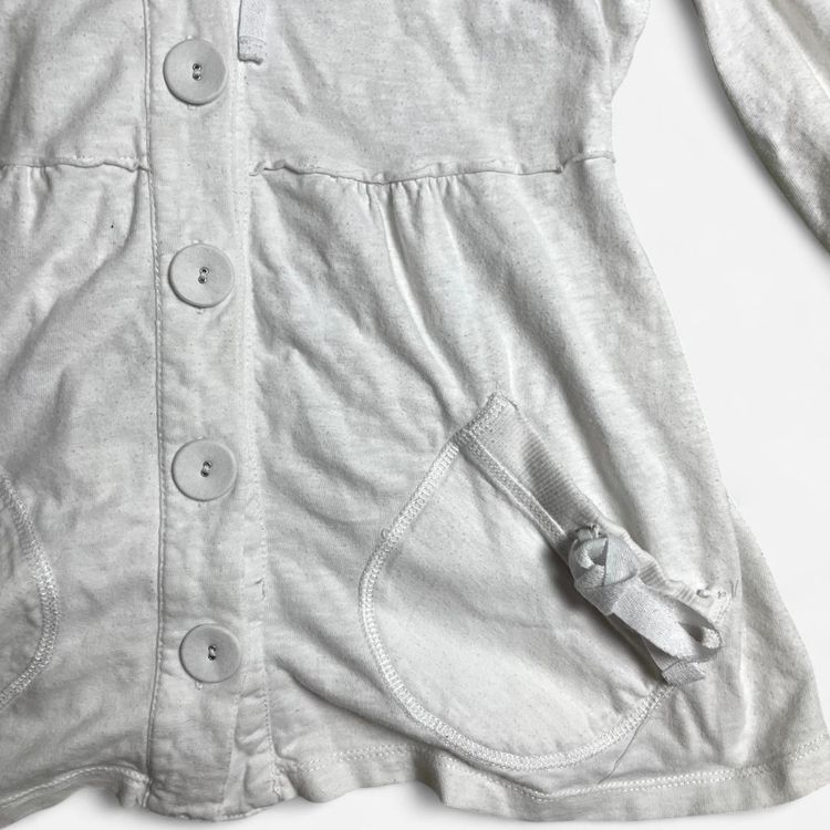 White Hooded Button-Up Cardigan 2