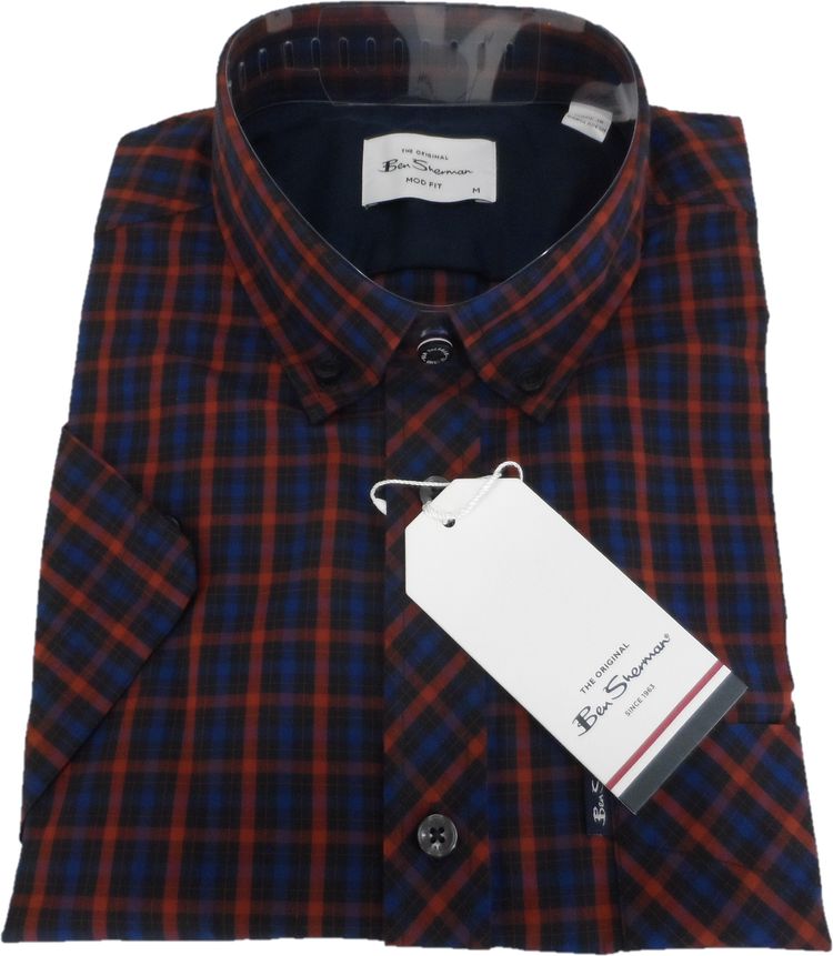 Ben Sherman Mens Sienna Signature House Check Short Sleeved Shirts image 4