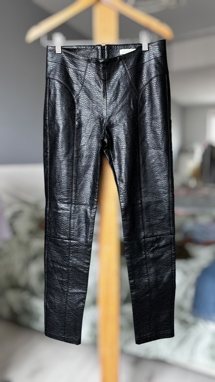 Black Faux Leather Pants M  image 1