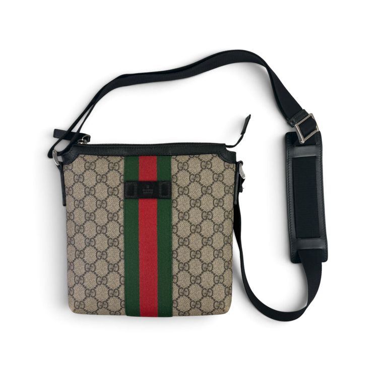 Gucci Men’s Flat GG Supreme Web Beige Messenger Bag image 1