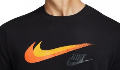 Nike Black T-Shirt With Gradient Swoosh Logo