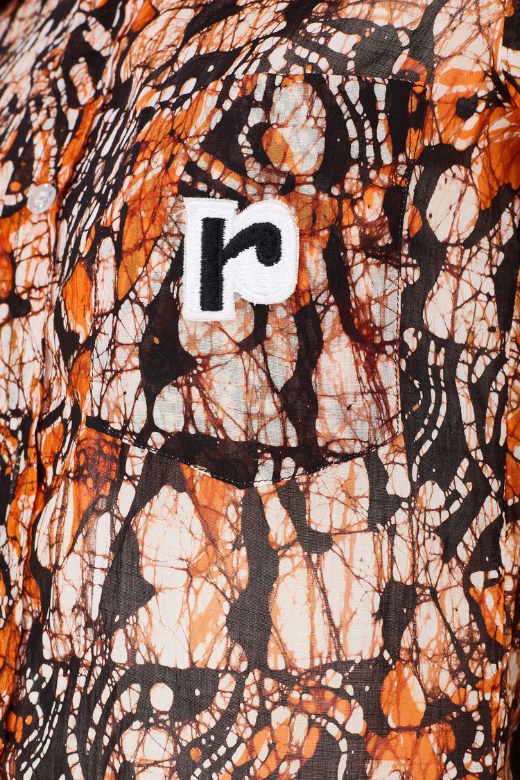 1970s Paco Rabanne Brown and Orange Boutique Print Shirt image 6