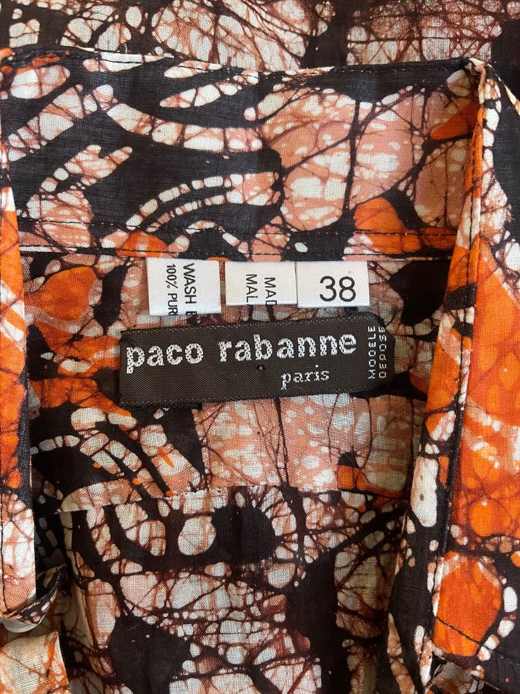 1970s Paco Rabanne Brown and Orange Boutique Print Shirt image 4