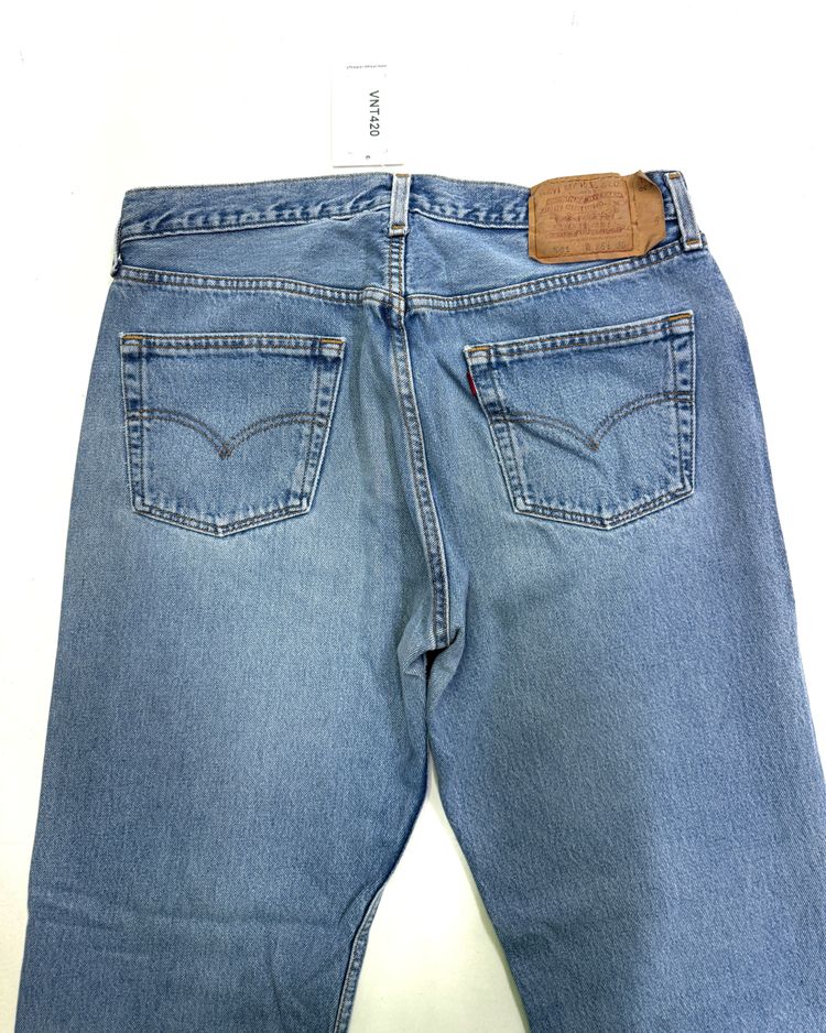 Levi's 501 Made In USA W36 L30 vintage anni 90' levis denim jeans obraz 8