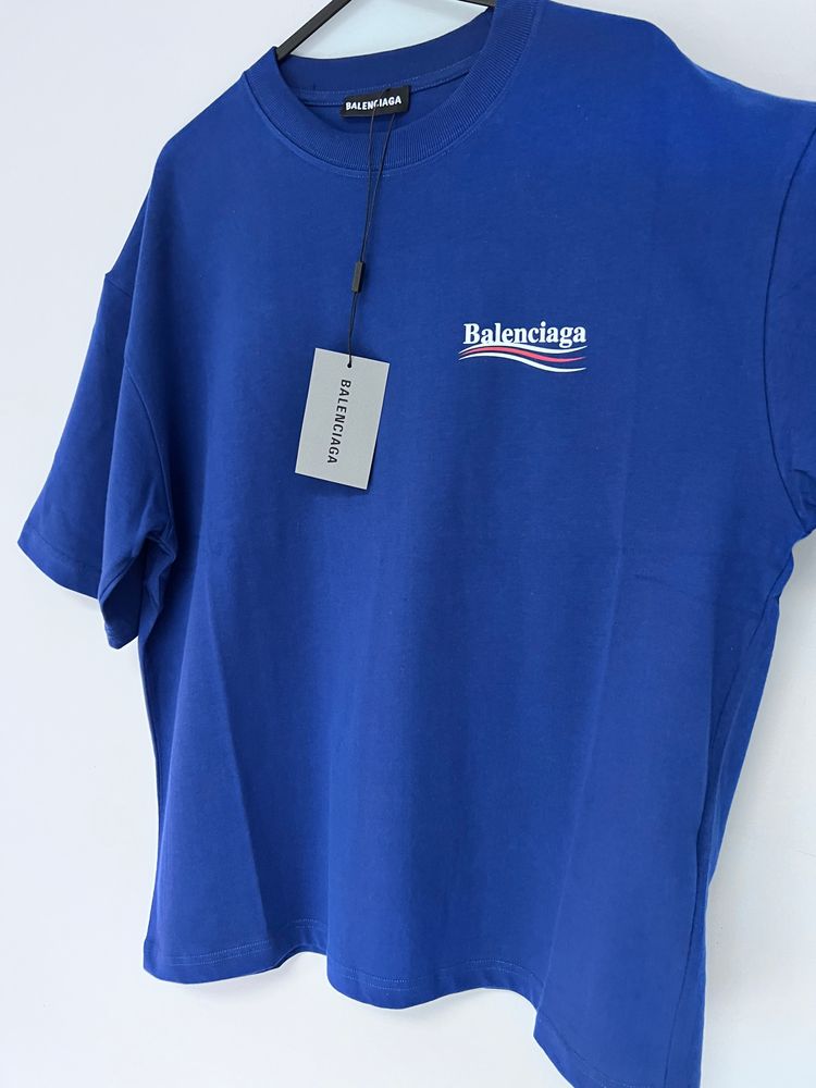 Balenciaga Blue Logo T-Shirt oversized XS