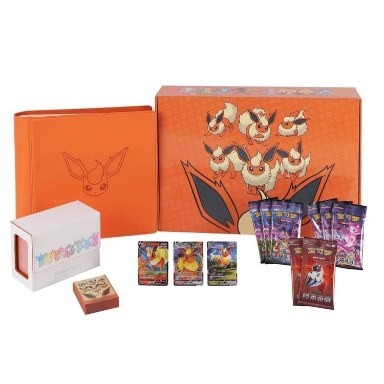 Pokemon Flareon GX Simplified Chinese Eevee Evolution Gift Box imagen 1