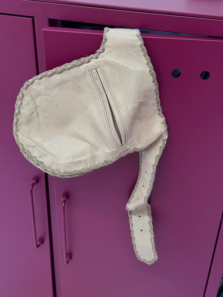 Tan Leather Belt Bag - marks