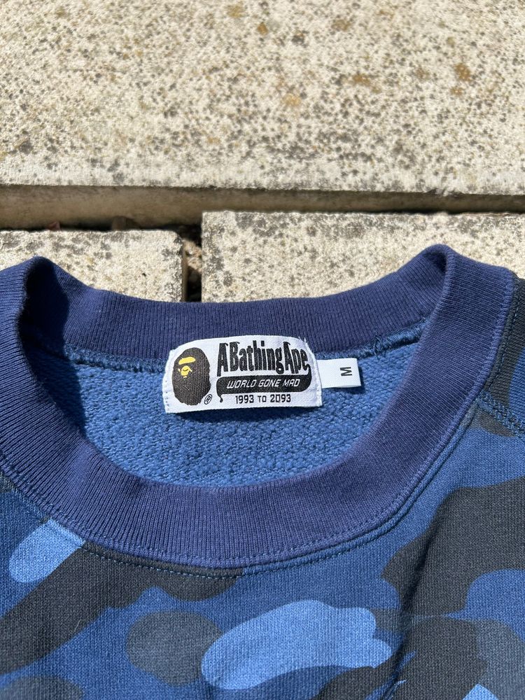 A Bathing Ape Blue Camo Shark Zip-Up Sweatshirt - Size Medium image 7