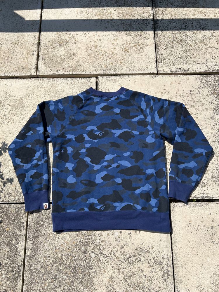 A Bathing Ape Blue Camo Shark Zip-Up Sweatshirt - Size Medium image 2