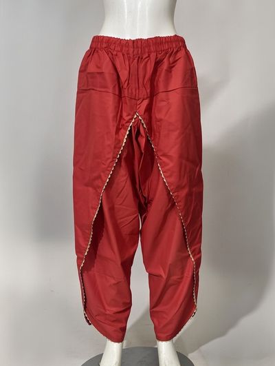 Red Pants With Unique Open Side Design