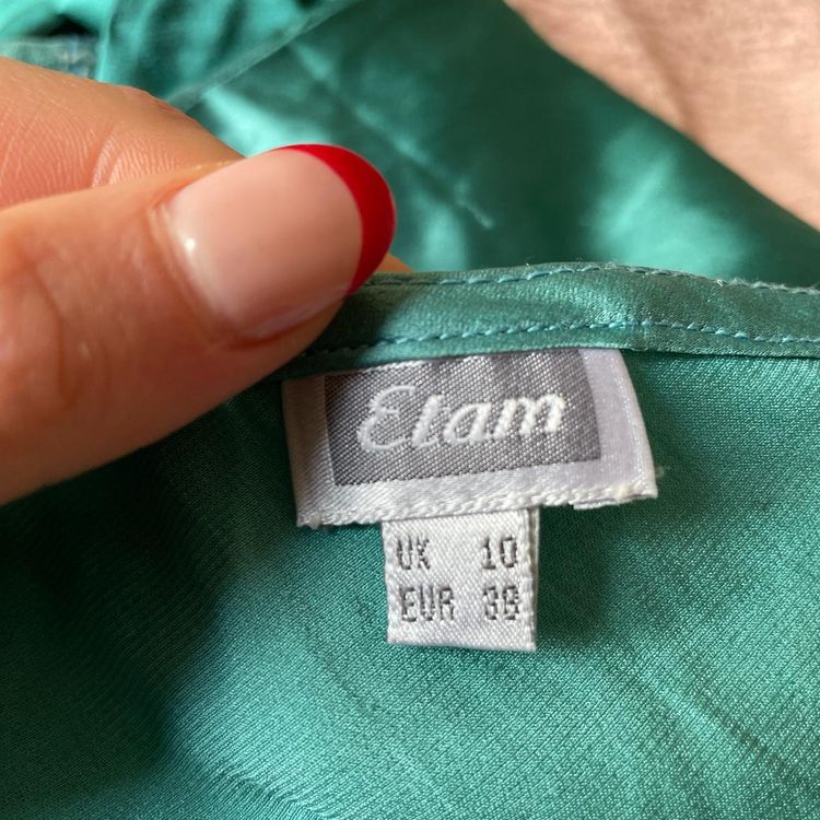 90s 00s Etam blue cami top with bead details imagen 3