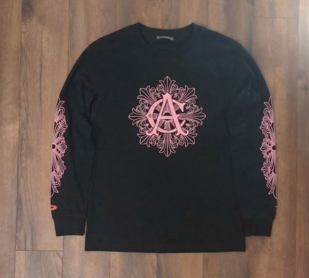 Chrome Hearts Black Long Sleeve Shirt With Pink Graphic Design product image