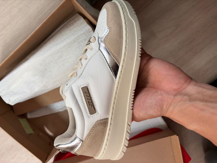 White And Beige Sneakers