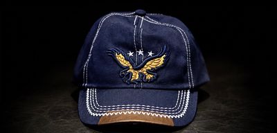 Navy Blue Baseball Cap With Eagle Embroidery