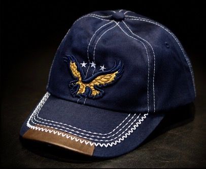 Navy Blue Baseball Cap With Eagle Embroidery image 2