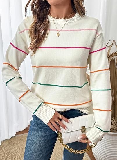 Immagine di White Striped Sweater 5
