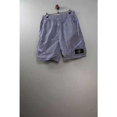 Stone Island Avio Blue CO Nylon Metal Cargo Shorts