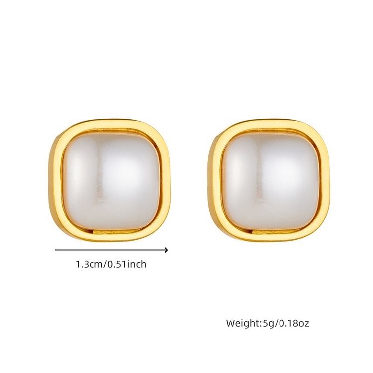 Gold-Tone Pearl Stud Earrings image 6
