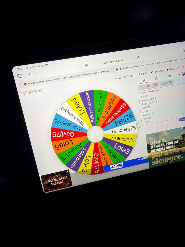 Ruleta Numeradas 