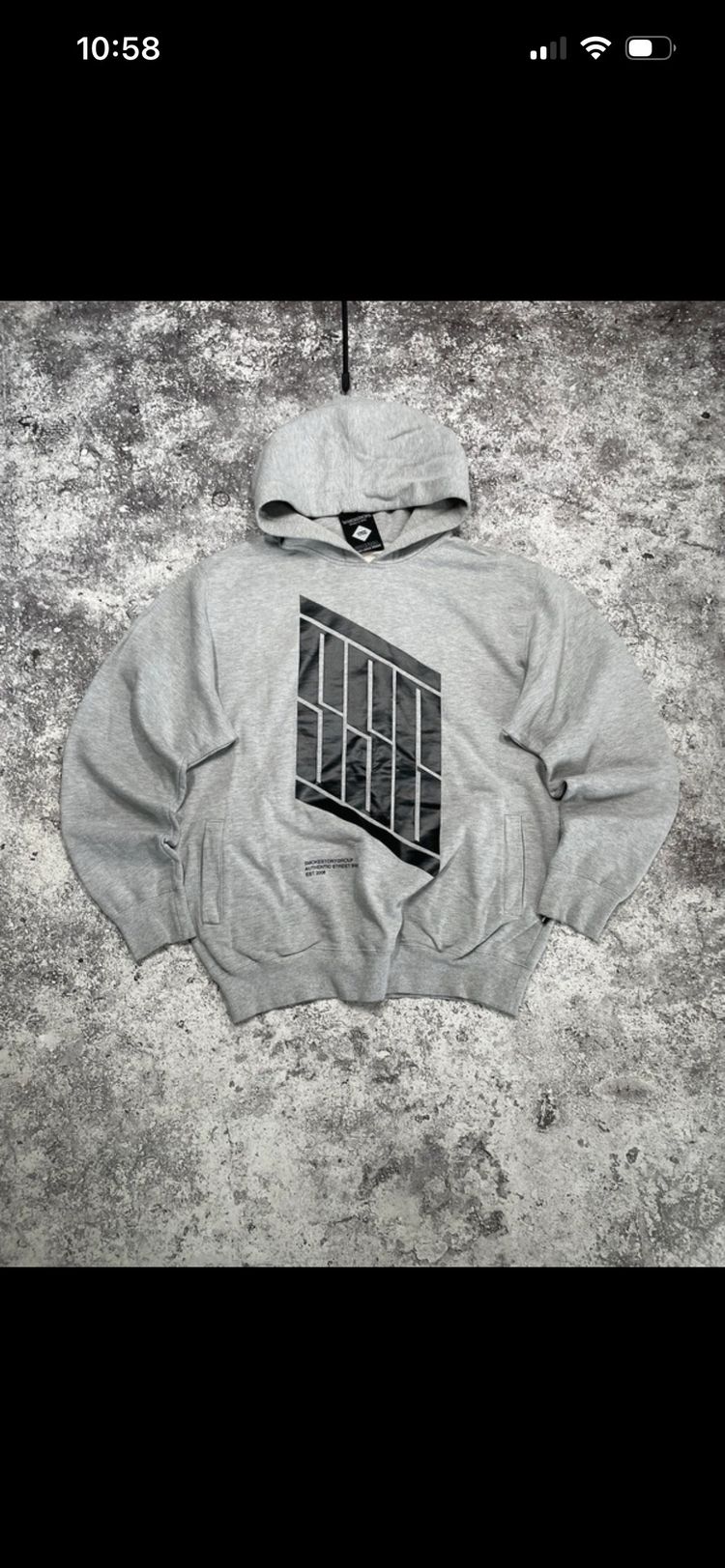 Grey Hoodie With Geometric Design