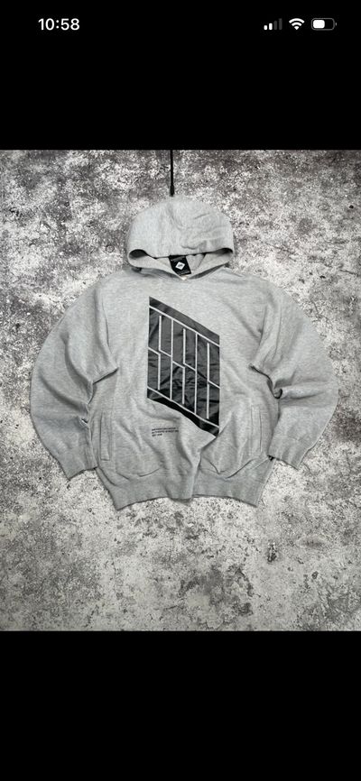 Grey Hoodie With Geometric Design
