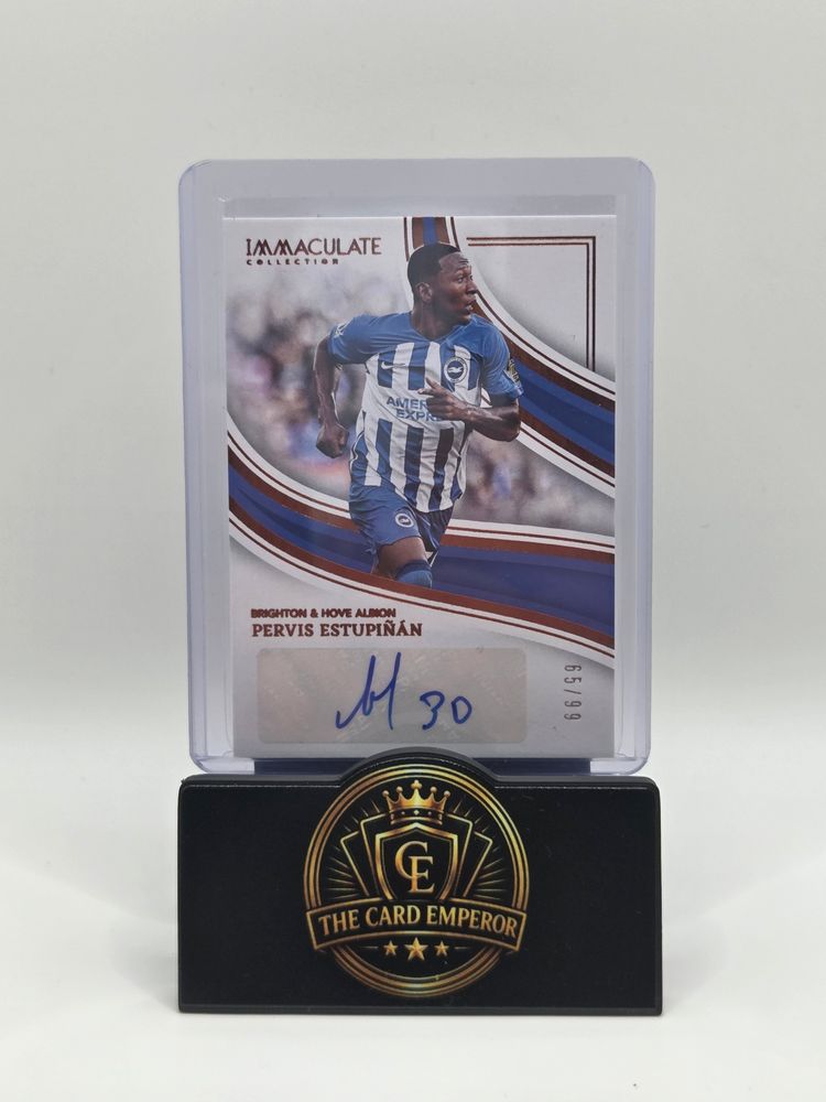 Pervis Estupinan (Brighton) 65/99 Autographed Card Immaculate 2023-2024