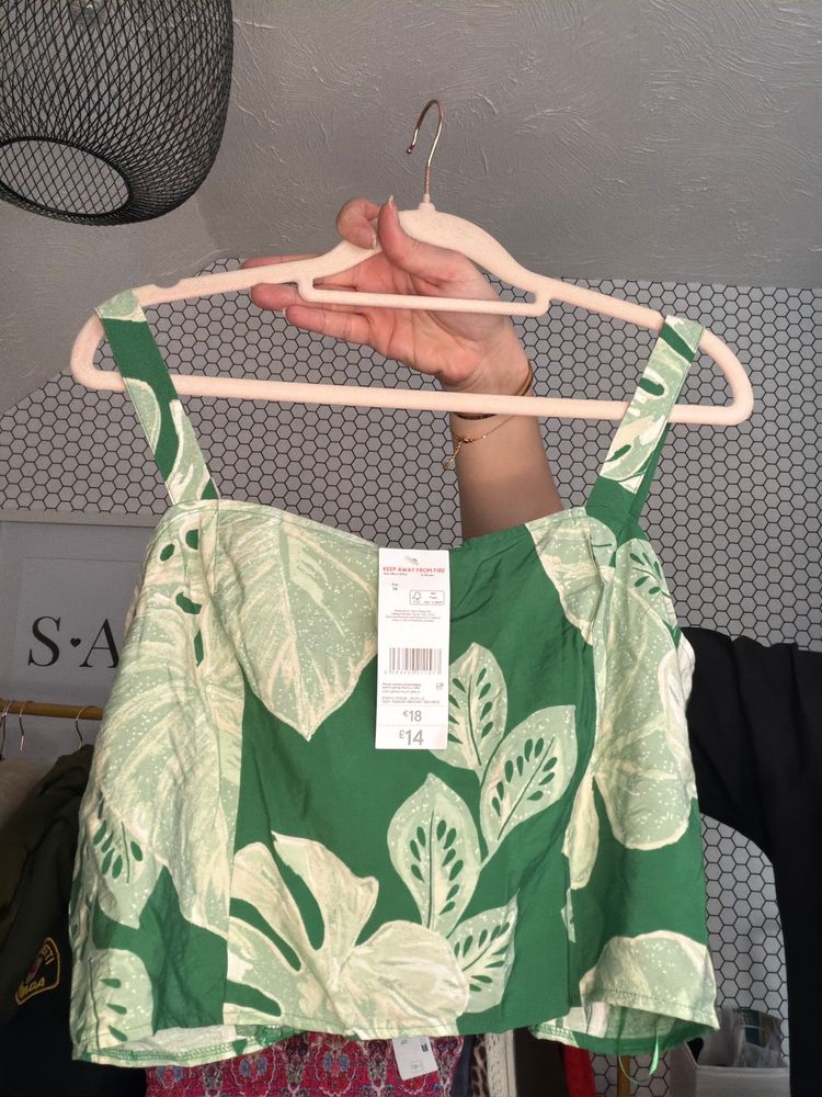 F&F Green Leaf Print Crop Top product image