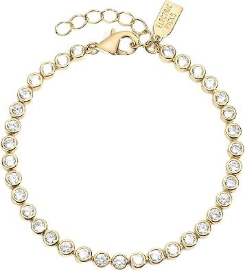 Gold Bracelet With Clear Stones image 1