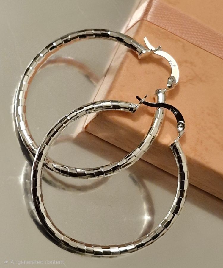 925 Silver Hoop Earrings Very good quality 