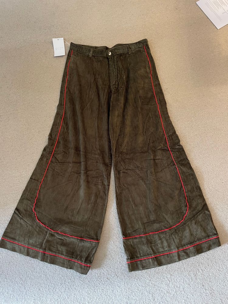 Olive Green CRK 90s Corduroy Trousers - size L