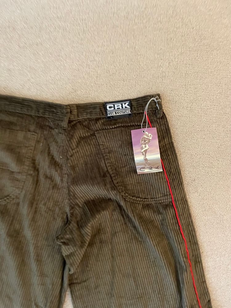 Olive Green CRK 90s Corduroy Trousers - size L imagen 3