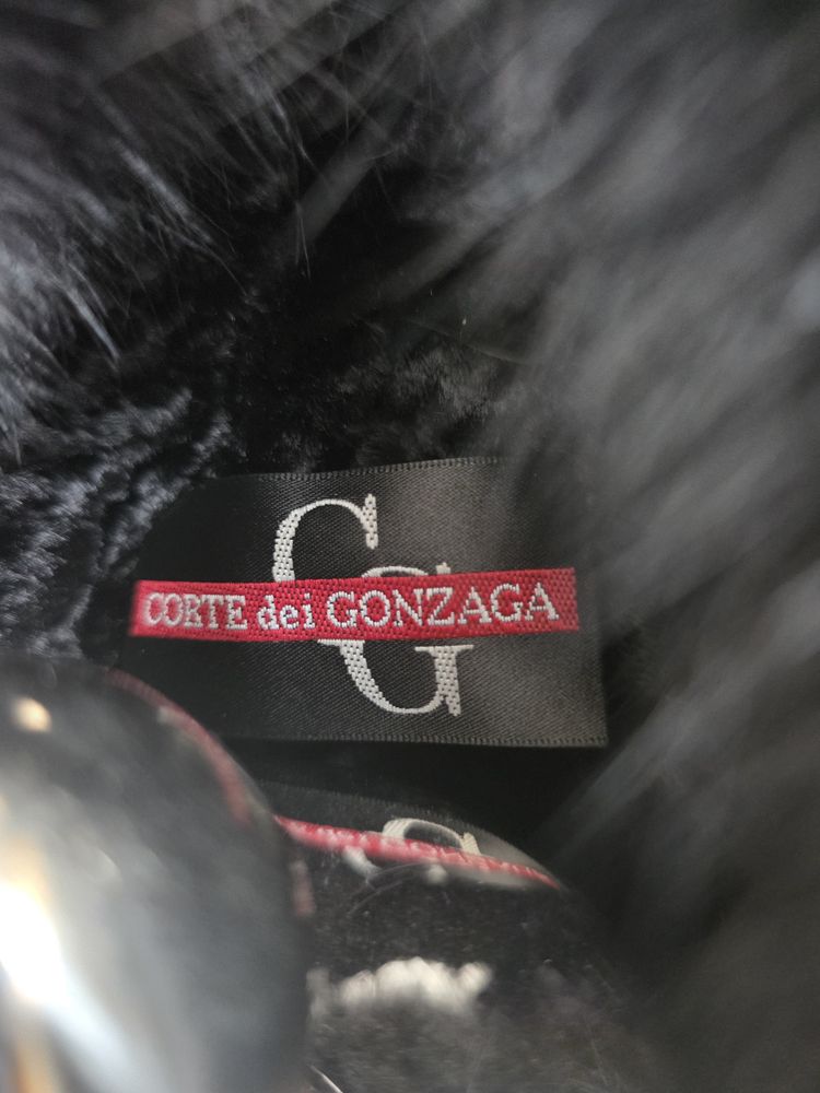 Black Fur Coat With Fox Fur Collar image 4