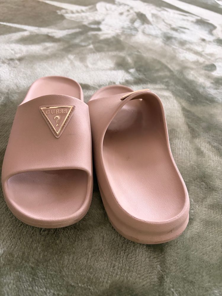 Guess Women’s Beige/Nude Logo Slide Sandals Sliders  image 2