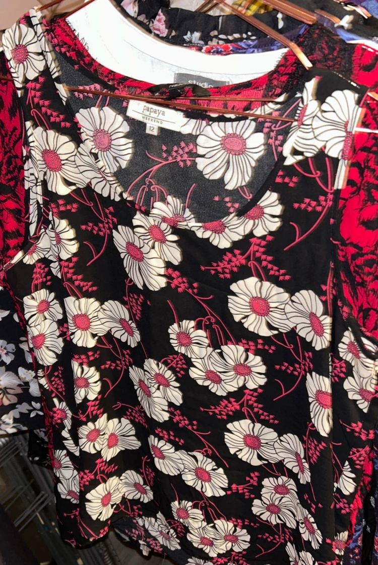 Papaya Floral Print Top