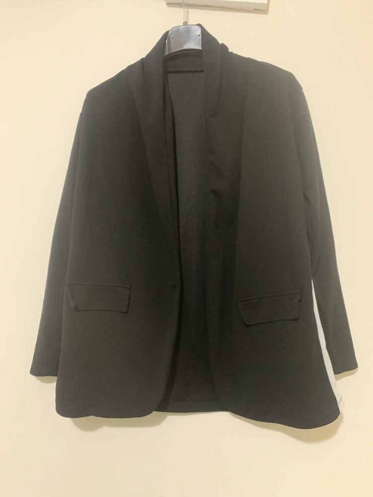 Fashion Nova Black Blazer With White Side Stripe product image