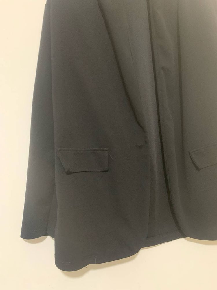 Black Blazer With White Side Stripe 6