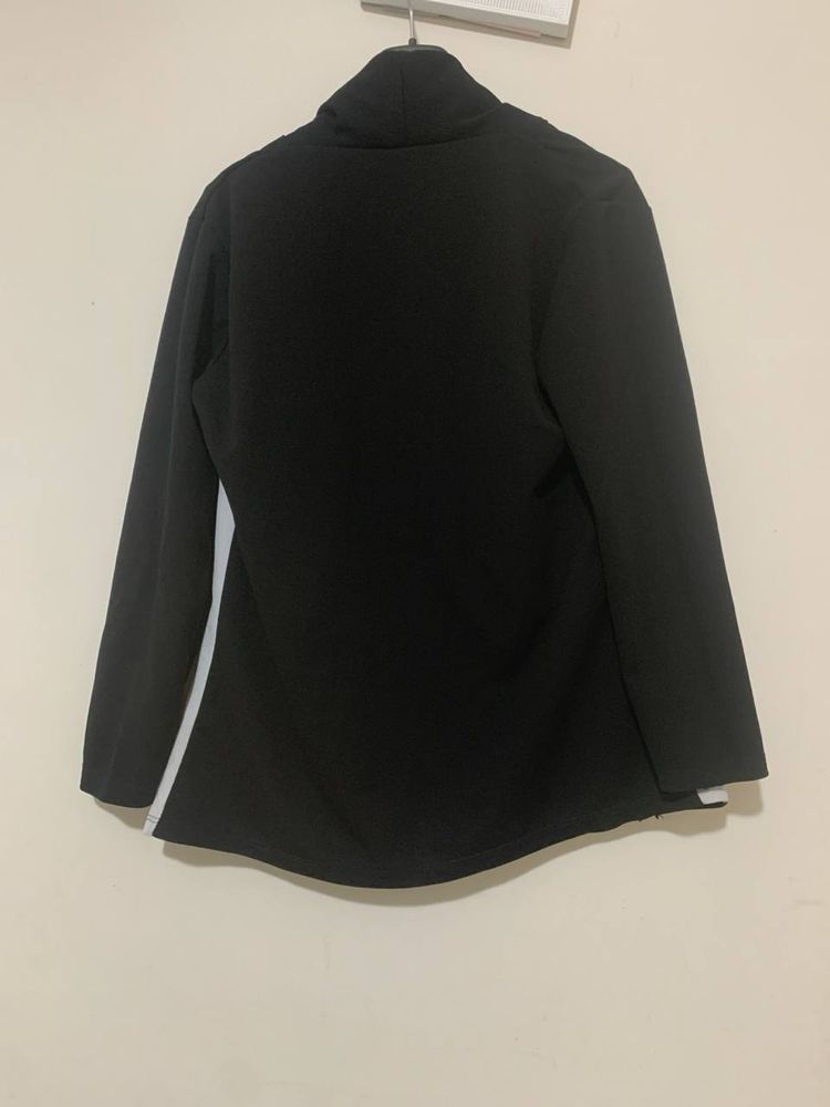Black Blazer With White Side Stripe 4