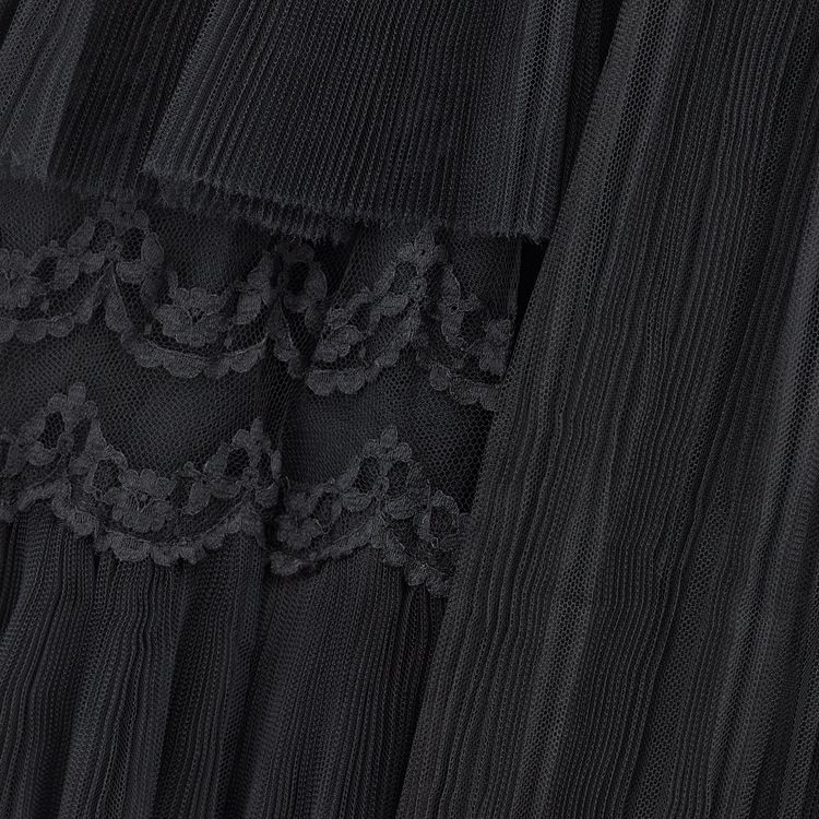 1950s Norman Hartnell Couture Black Lace Tulle Evening Dress image 5