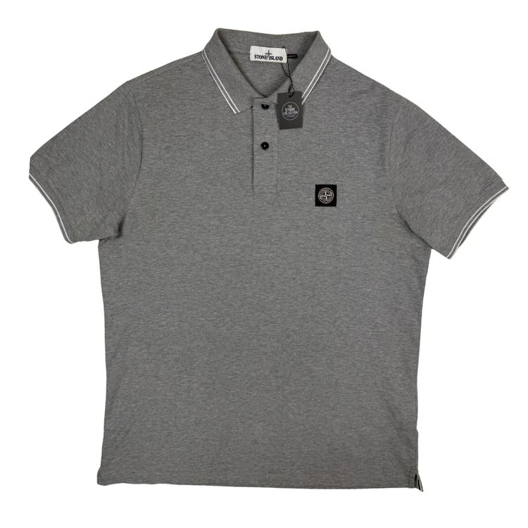 Polo Stone Island gris manga corta - talla 2XL