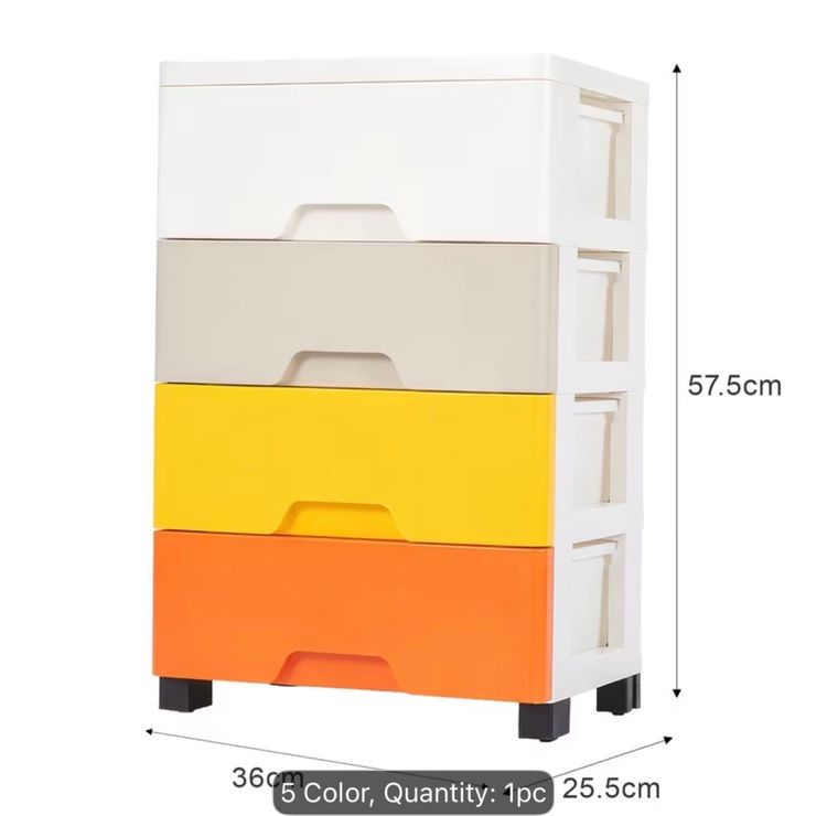 Multi-Color Plastic Storage Drawer Unit obraz 2