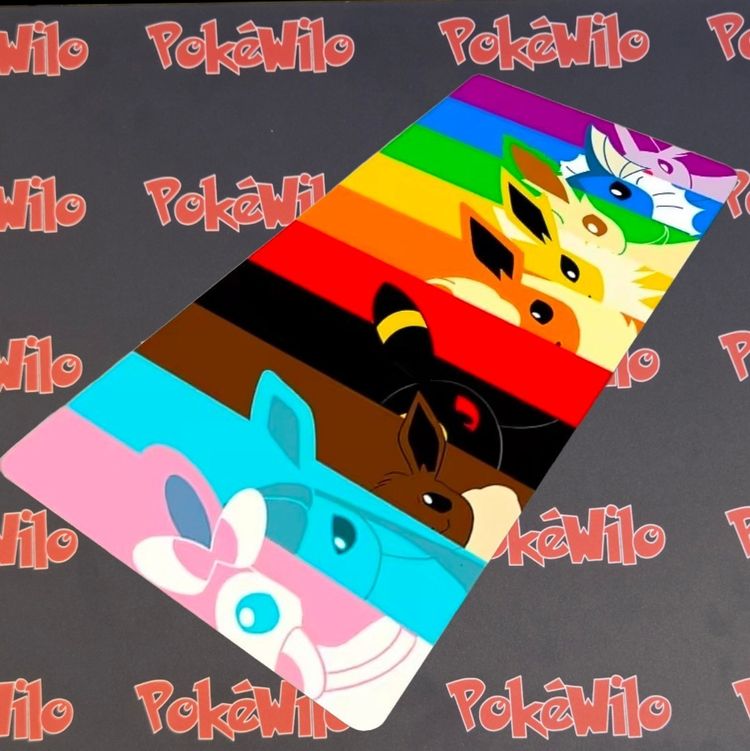 Colorful Pokémon-Themed Eeveelutions Playmat
