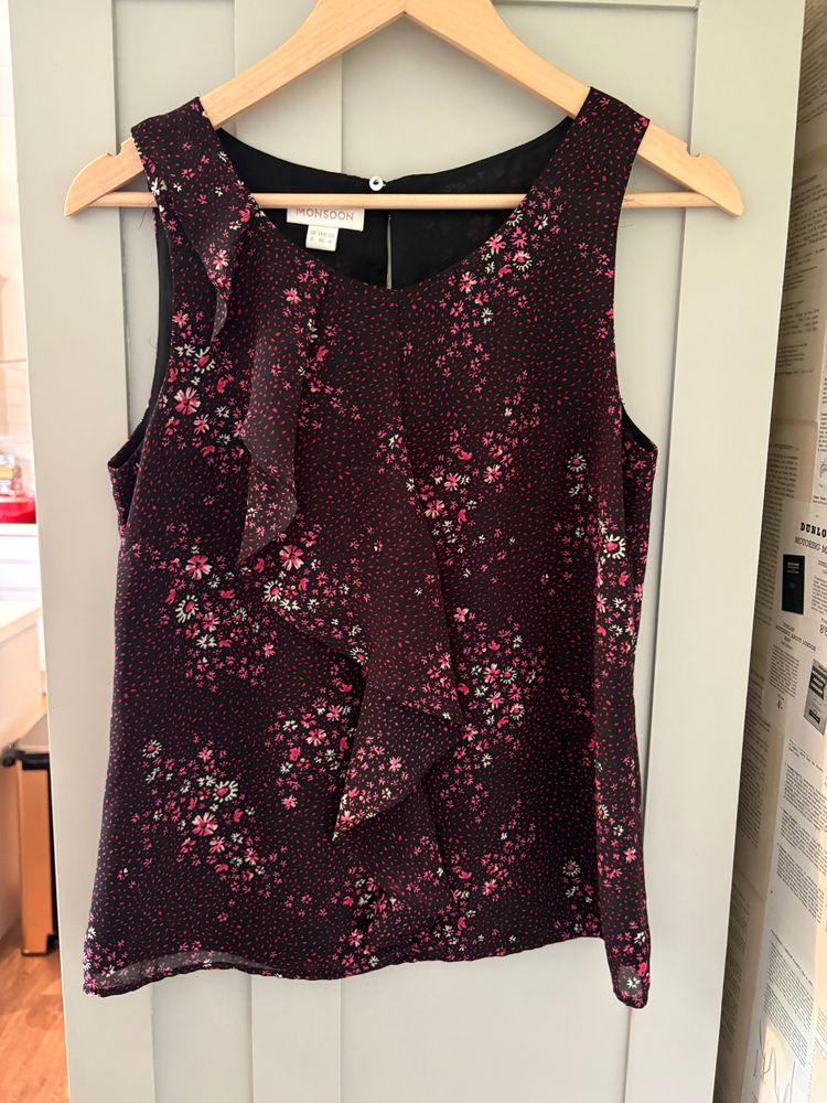 Monsoon Monsoon Sleeveless Floral Ruffle Top product image